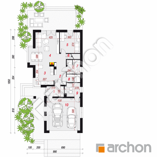 Проект будинку ARCHON+ Будинок в руколі 3 (Н) План першого поверху