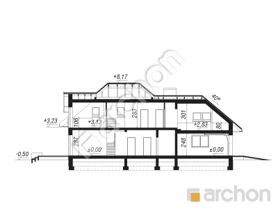 Проект дома ARCHON+ Дом в рукколе 3 (Н) Розріз будинку