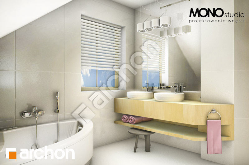 Проект будинку ARCHON+ Будинок в рододендронах 5 (ВH) візуалізація ванни (візуалізація 1 від 2)