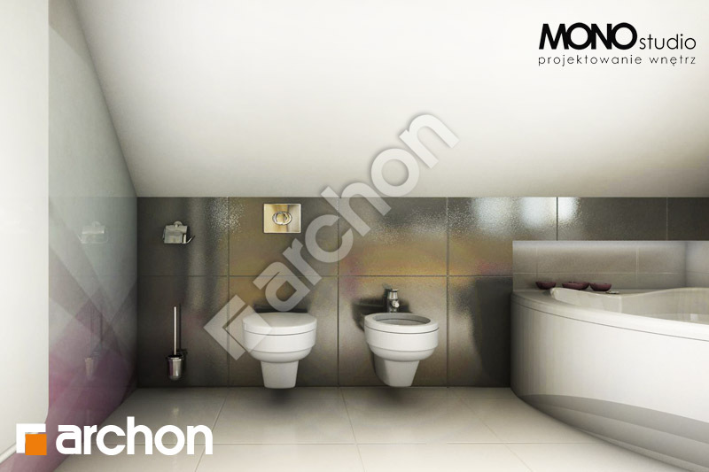 Проект будинку ARCHON+ Будинок в рододендронах 5 (ВH) візуалізація ванни (візуалізація 1 від 4)