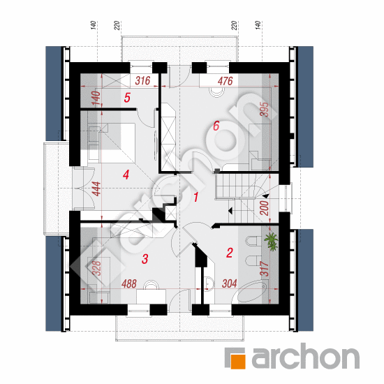 Проект будинку ARCHON+ Будинок в рододендронах 5 (ВH) План мансандри