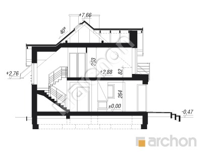 Проект дома ARCHON+ Дом в рододендронах 5 (ВH) Розріз будинку