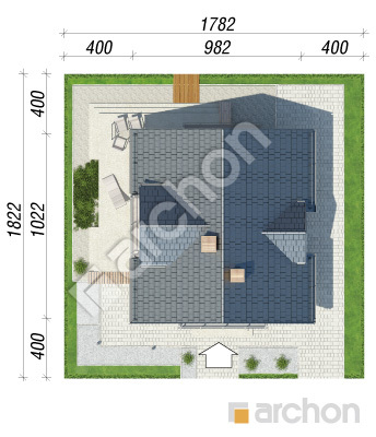 Проект дома ARCHON+ Дом в рододендронах 5 (ВH) Ситуація