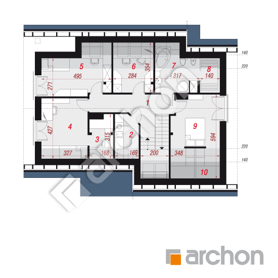 Проект будинку ARCHON+ Будинок в герміні 2 План мансандри