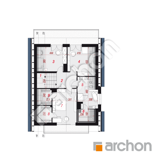 Проект будинку ARCHON+ Будинок в червені 3 (П) План мансандри