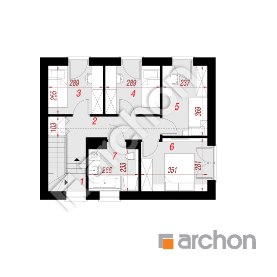 Проект дома ARCHON+ Дом в чернике 2 План мансандри
