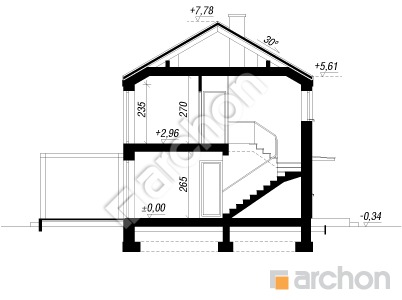 Проект дома ARCHON+ Дом в чернике 2 Розріз будинку
