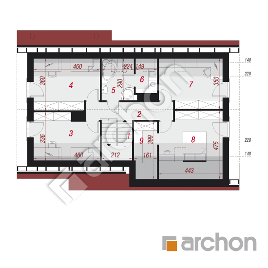 Проект будинку ARCHON+ Будинок в журавках (Г2) План мансандри