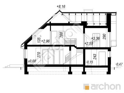 Проект дома ARCHON+ Дом в алоизиях Розріз будинку