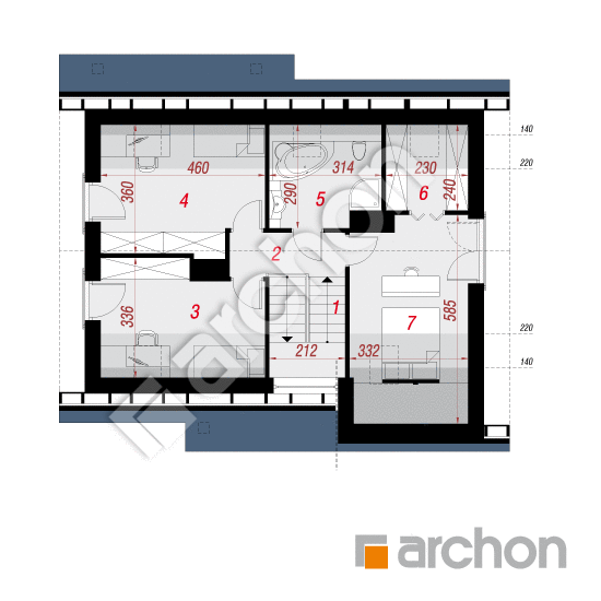 Проект будинку ARCHON+ Будинок в журавках (П) План мансандри