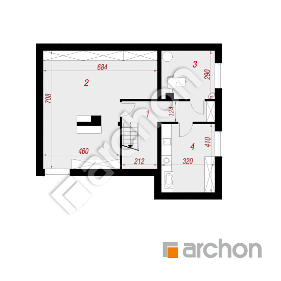 Проект дома ARCHON+ Дом в журавках (П) План підвалу