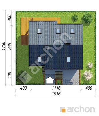 Проєкт будинку ARCHON+ Будинок в журавках (П) Ситуація