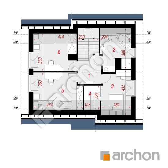 Проект дома ARCHON+ Дом в хлорофитуме 3 План мансандри