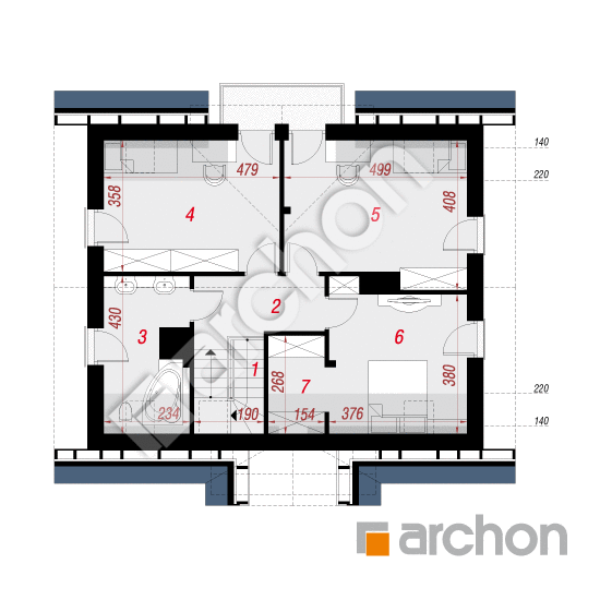 Проект дома ARCHON+ Дом в клубнике 3 План мансандри