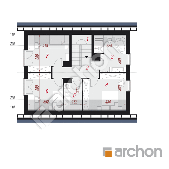 Проект будинку ARCHON+ Будинок в люцерні 10 План мансандри