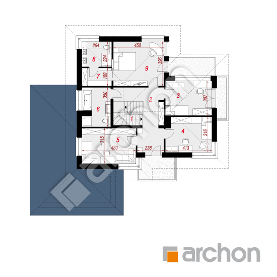 Проект будинку ARCHON+ Вілла Олівія План першого поверху