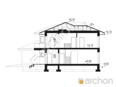 Проект дома ARCHON+ Вилла Оливия Розріз будинку