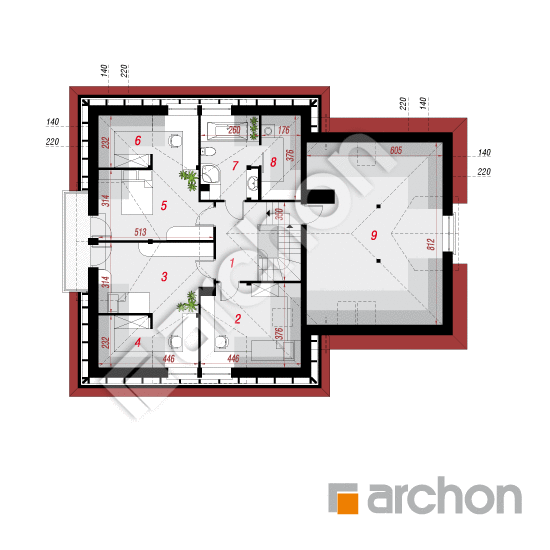 Проект будинку ARCHON+ Будинок в чорнушці (Г2А) План мансандри