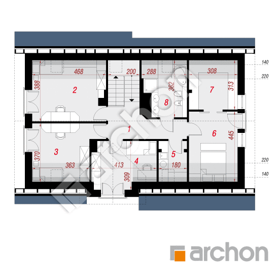 Проект дома ARCHON+ Дом в люцерне (Г2) План мансандри