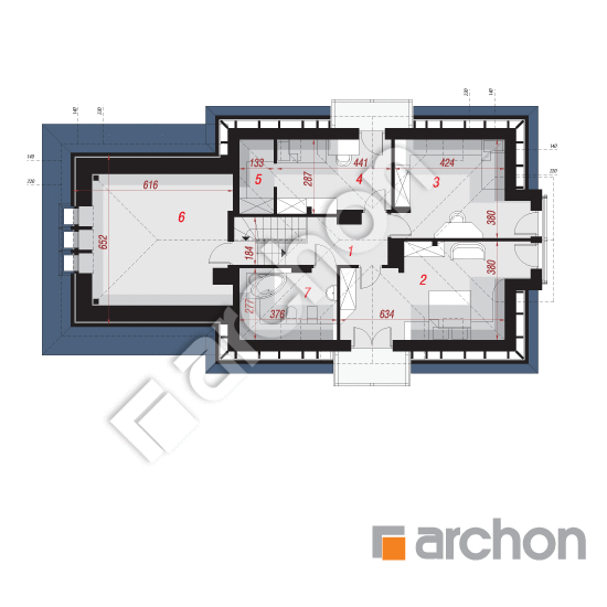 Проект будинку ARCHON+ Будинок у вербені (Г2Н) План мансандри