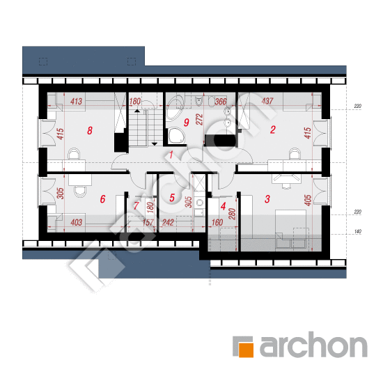 Проект будинку ARCHON+ Будинок у вістерії (Г2) План мансандри