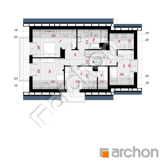 Проект будинку ARCHON+ Будинок рододендронах 16 План мансандри