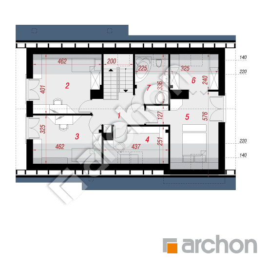 Проект будинку ARCHON+ Будинок в гейджею (П) План мансандри