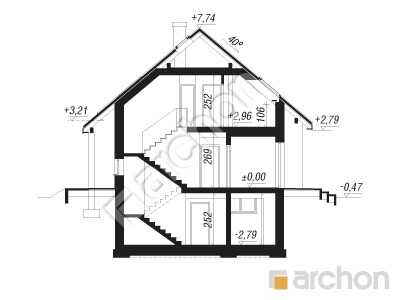 Проект дома ARCHON+ Дом в гейджее (П) Розріз будинку