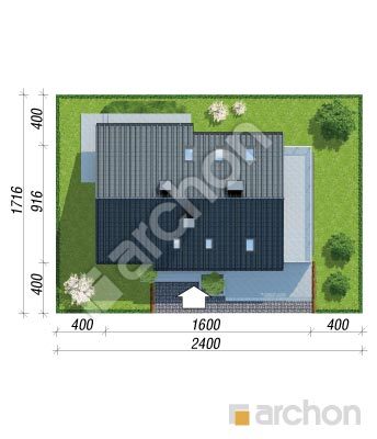 Проєкт будинку ARCHON+ Будинок в гейджею (Г2) Ситуація