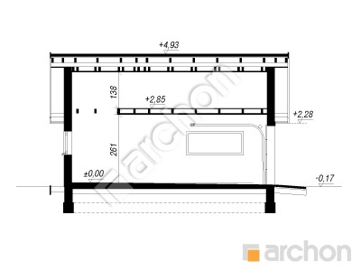 Проект дома ARCHON+ Г19 - Одноместный гараж  Розріз будинку
