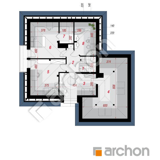 Проект дома ARCHON+ Дом в рукколе 2 (Г2H) План мансандри