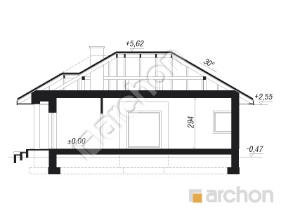Проект дома ARCHON+ Дом в грушках Розріз будинку