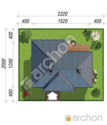 Проект дома ARCHON+ Дом в грушках Ситуація