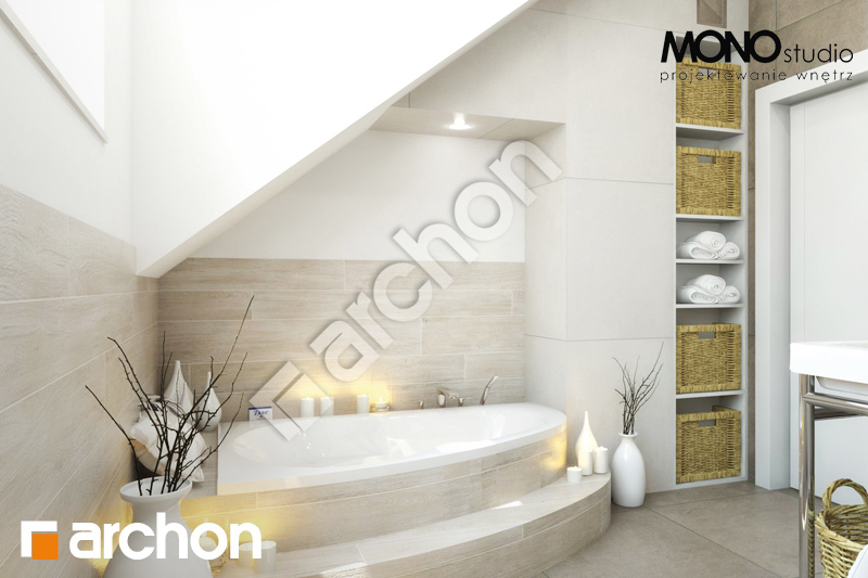 Проект дома ARCHON+ Дом в каннах  визуализация ванной (визуализация 1 вид 2)