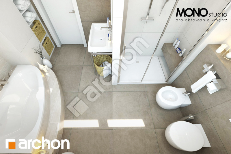 Проект дома ARCHON+ Дом в каннах  визуализация ванной (визуализация 1 вид 5)