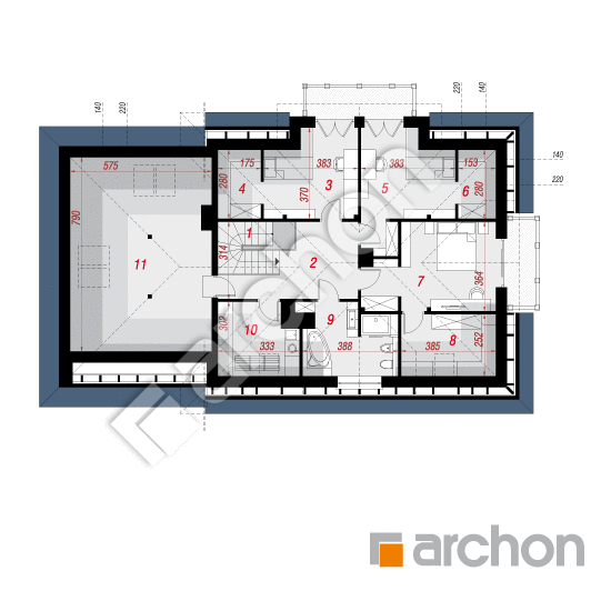 Проект будинку ARCHON+ Будинок в каннах План мансандри