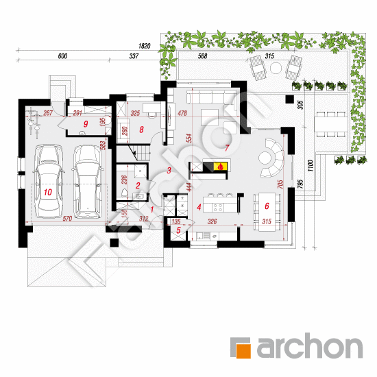 Проект будинку ARCHON+ Будинок в каннах План першого поверху