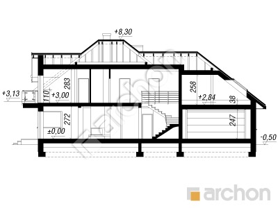 Проект дома ARCHON+ Дом в каннах  Розріз будинку