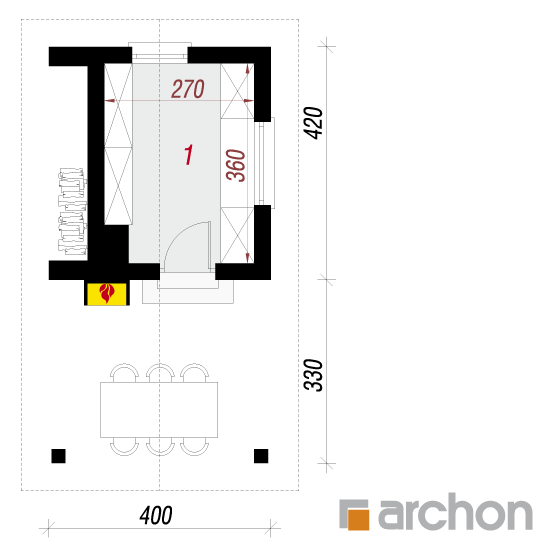 Проект будинку ARCHON+ Альтанка А4 План першого поверху