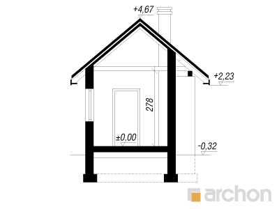 Проєкт будинку ARCHON+ Альтанка А4 Розріз будинку