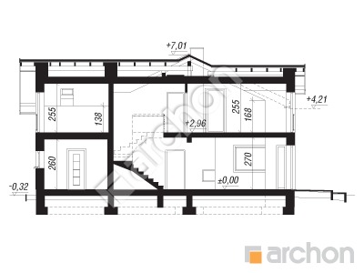 Проект дома ARCHON+ Дом в буддлеях 2 Розріз будинку