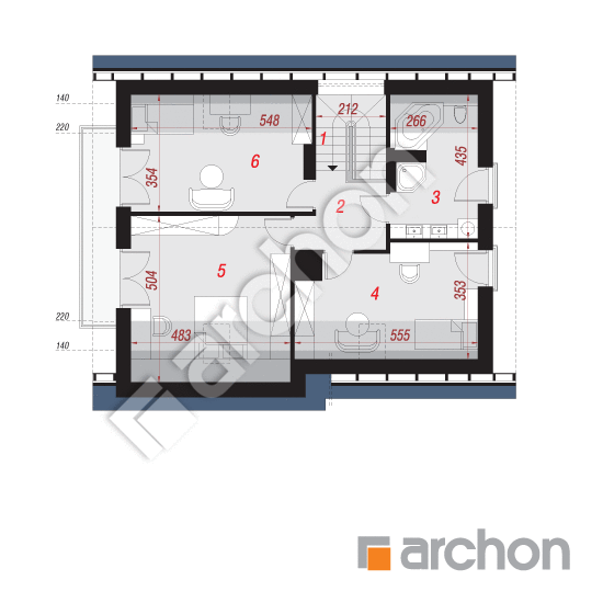 Проект будинку ARCHON+ Будинок в мандаринках (Н) План мансандри