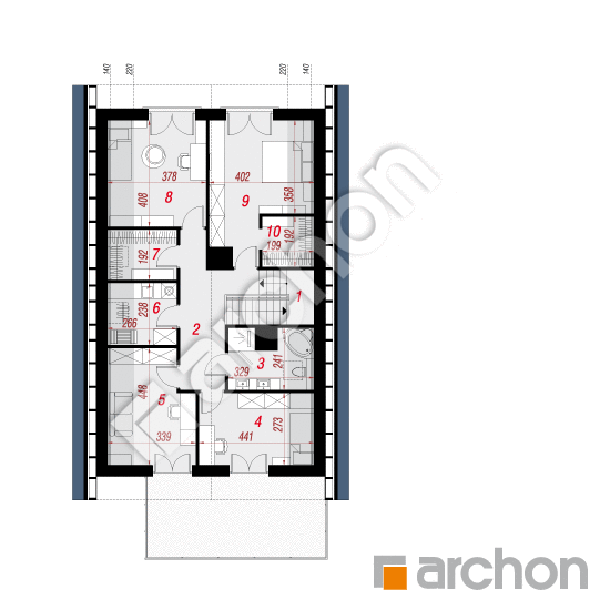 Проект дома ARCHON+ Дом в купене (Г2) План мансандри