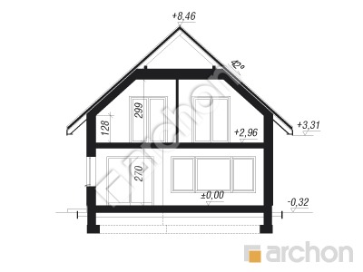 Проект дома ARCHON+ Дом в купене (Г2) Розріз будинку