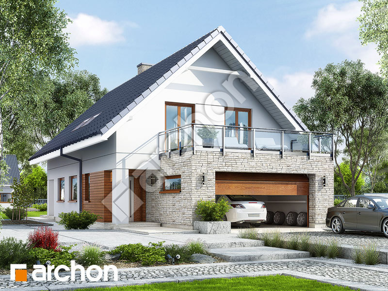 Проект дома ARCHON+ Дом в купене (Г2) Вид 1