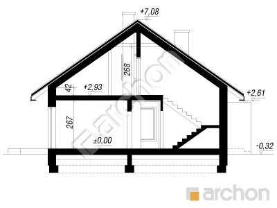 Проект дома ARCHON+ Дом под красной рябиной 9 Розріз будинку