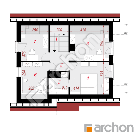 Проект дома ARCHON+ Дом в хлорофитуме (П) План мансандри