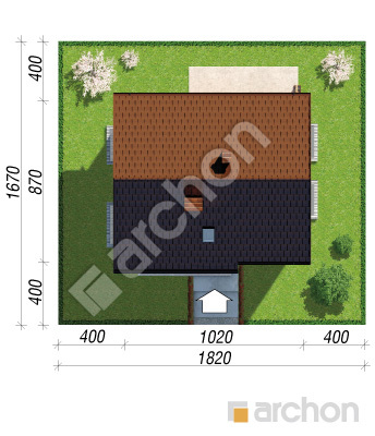 Проєкт будинку ARCHON+ Будинок в хлорофітумі (П) Ситуація