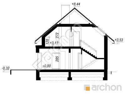 Проект дома ARCHON+ Дом под хикорой Розріз будинку