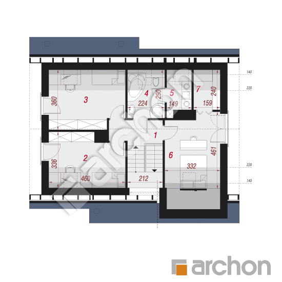 Проект будинку ARCHON+ Будинок в журавках 2 План мансандри